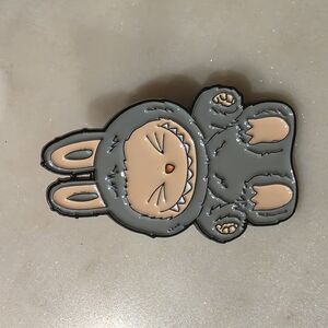 Labubu Have a Seat Hehe gray enamel pin